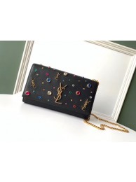 SAINT LAURENT Monogram Kate medium leather shoulder bag 354055 black JH07894xL57