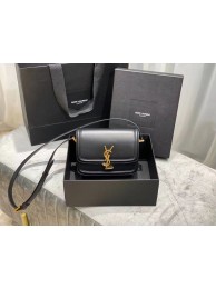 SOLFERINO SMALL SATCHEL IN BOX SAINT LAURENT LEATHER 63430 black JH07742hU34