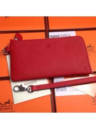 Top 2015 Hermes 7-shaped zipper wallet 509 red JH01790aw17