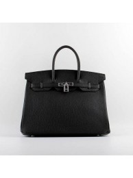 Top 2015 Hermes Birkin 35CM H-35 silver hardware black JH01841GK50