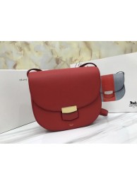 Top Celine Compact Trotteur Cattle leather Shoulder Bag 1269 Cherry JH06148Oq54