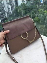 Top Chloe Faye Shoulder Bag Suede Leather 9201L Gray JH08925eB82