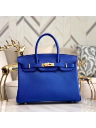 Top Copy Hermes original Epsom Leather HB35O Electro optic blue&gold Metal JH01256po42