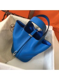 Top Hermes Picotin Lock PM Bags Original Leather H8688 blue JH01337Tj43