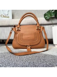 Top Knockoff Chloe Marcie original Cowhide Tote Bag 166320 Camel JH08899Pd13