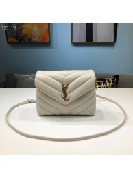 Yves Saint Laurent Calfskin Leather Tote Bag 467072 White JH07755tk46