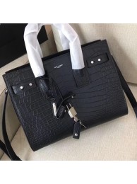 Yves Saint Laurent Classic Sac De Jour Bag Croco Leather Y398709 Black JH07996AS50