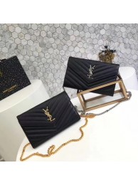 Yves Saint Laurent WOC Caviar leather Shoulder Bag 1003 black JH08283HE62